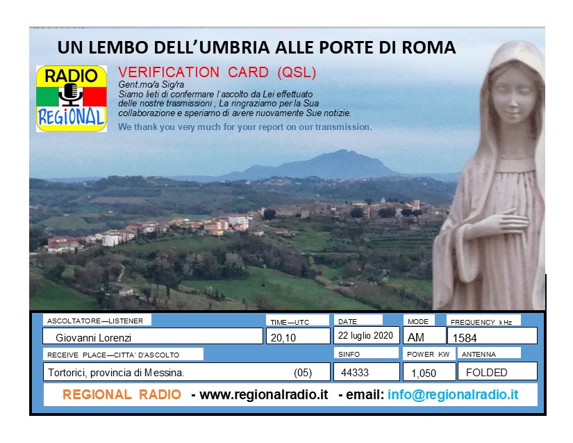 REGIONAL RADIO NEW QSL